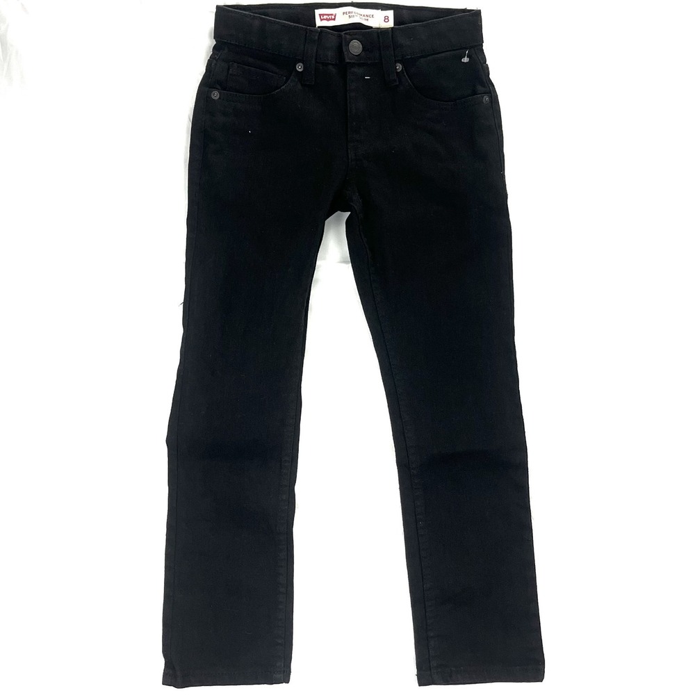 EUC Levi's 511 Slim Boys 8 REG Performance Black Stretch Denim Jeans W24 L25